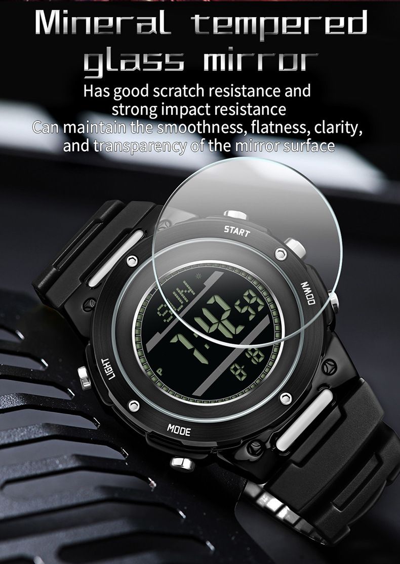 Orologio sportivo multifunzionale per esterni con altimetro, barometro, termometro, bussola e design impermeabile per escursionismo e avventura_voghion.com