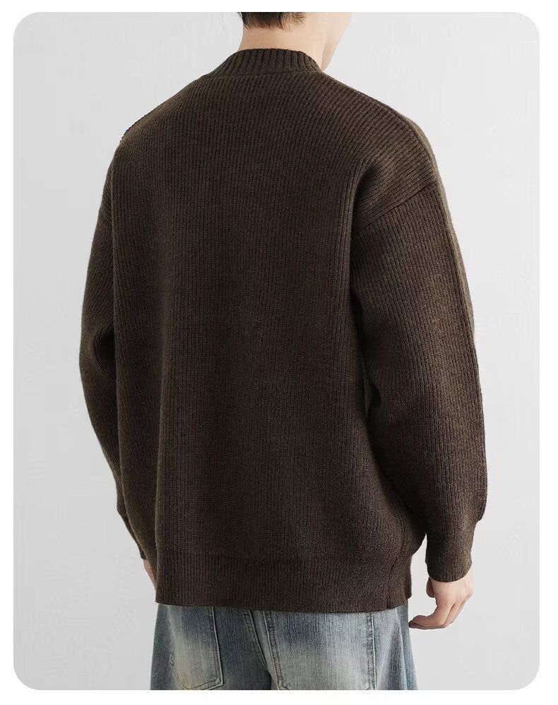 Herren-Cardigan mit V-Ausschnitt – Leichter Strickmantel mit offener Vorderseite (atmungsaktiv, dehnbar, M-3XL, minimalistisch, Business Casual)_voghion.com
