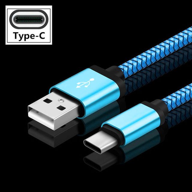 Nylon geflochtenes Typ-C-Schnellkabel, geeignet für Android-, Huawei-, Samsung-Telefone, USB-, C-Flash-Ladedatenkabel_voghion.com