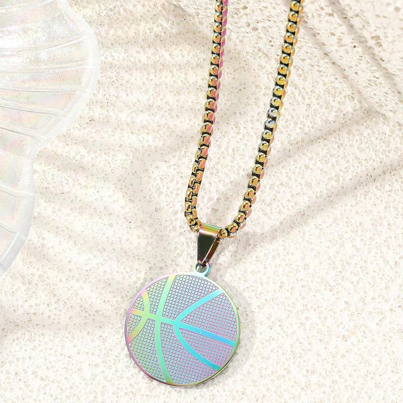 Trend Stainless Steel Basketball Pendant Charm Men's Necklace Fashion Christmas Valentine's Day Gift Protector Jewelry Accessori_voghion.com