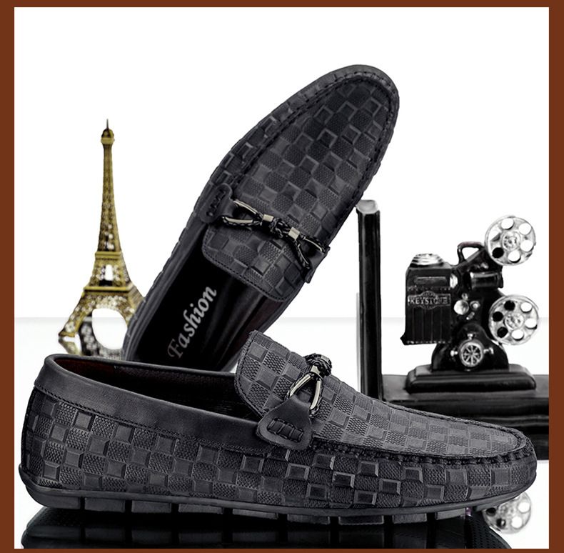 Streaming trendige Herren mit echtem Leder auf der Zehenschicht, atmungsaktiv faul für Business Freizeit und tragen_voghion.com