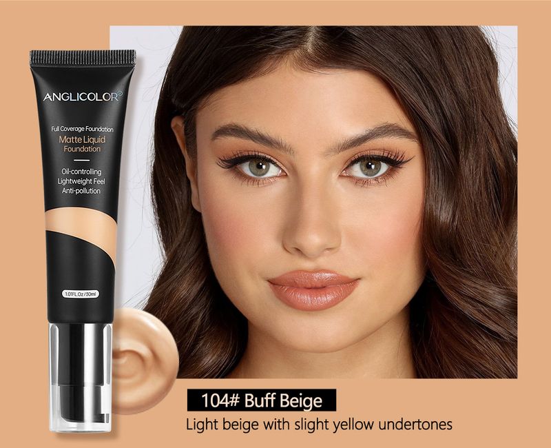 Anglicolor Long-Lasting Foundation – Oliecontrole & Volledige Dekking Vloeibare Make-up voor een Flawless, Natuurlijke Finish (tinten 101-105)_voghion.com