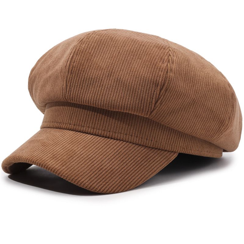 Cappello ottagonale scozzese, berretto casual da strillone in stile coreano per primavera e autunno, cappello da artista alla moda, basco a becco d'anatra per_voghion.com