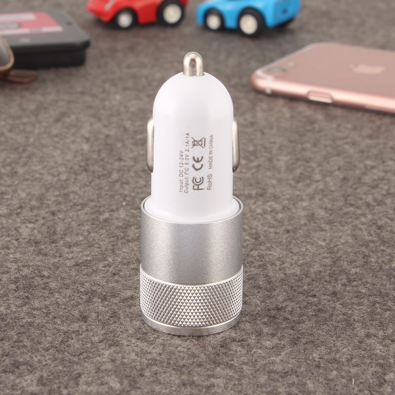 Small Steel Cannon Metal Dual USB Aluminum Alloy Charging 2.1A Tablet Smartphone Car Charger_voghion.com