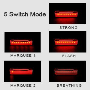 USB oplaadbare fietsachterlicht 2-pack, 1200 mAh looptijd 50 uur, ultrahelder, 5 lichtstanden, IPX5 waterdicht (2 USB-kabels meegeleverd)_voghion.com