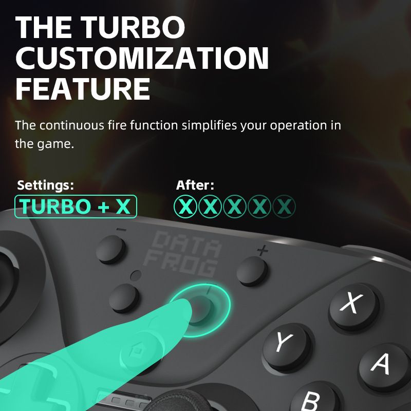 Lämplig för Nintendo Switch/LED/lite/PC trådlös Bluetooth-kontroll med Turbo vibration NFC-funktion_voghion.com
