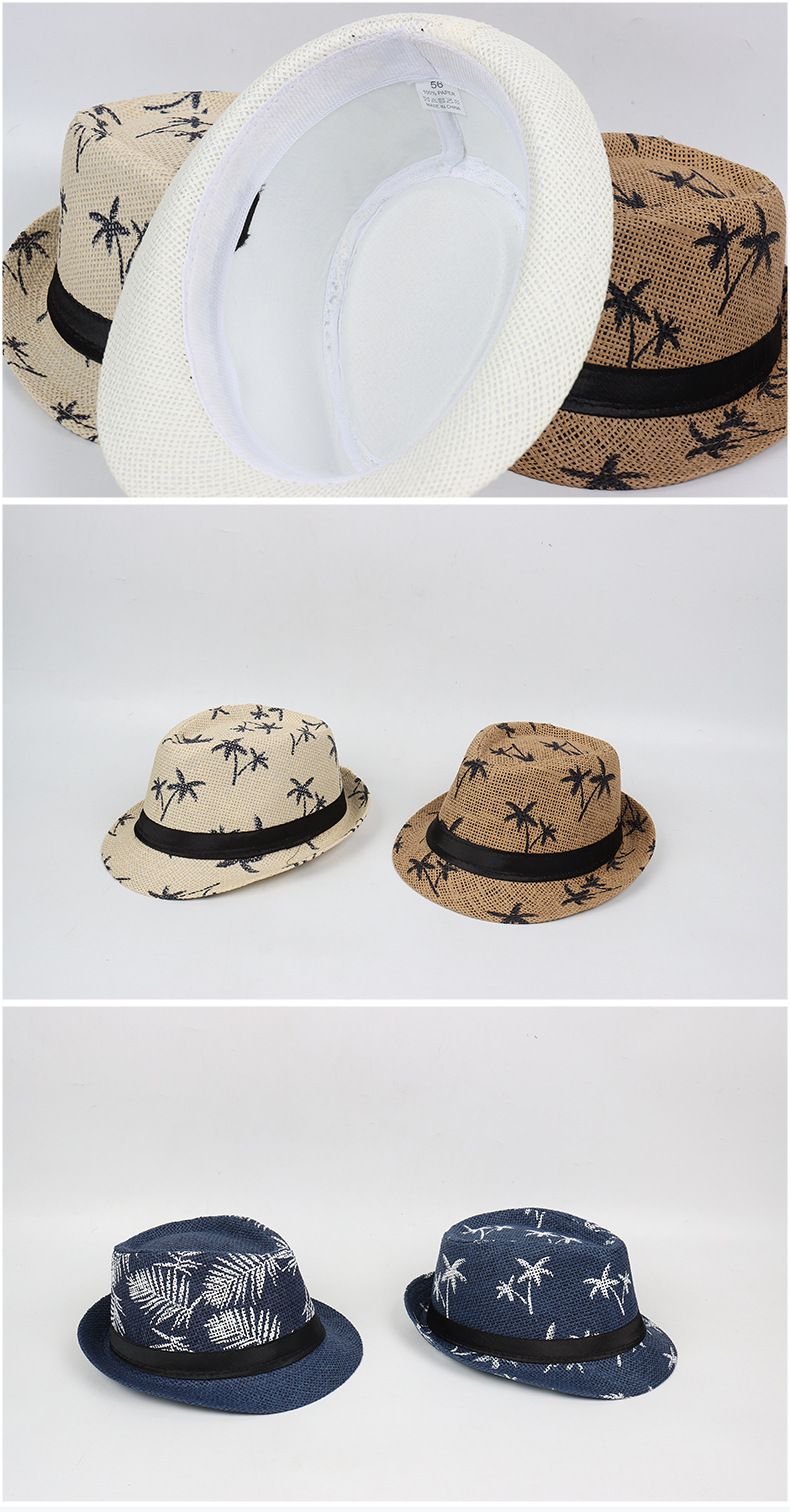 Travel Visor British Summer Women's Hat Maple Leaf Print Papyrus Jazz Hat_voghion.com