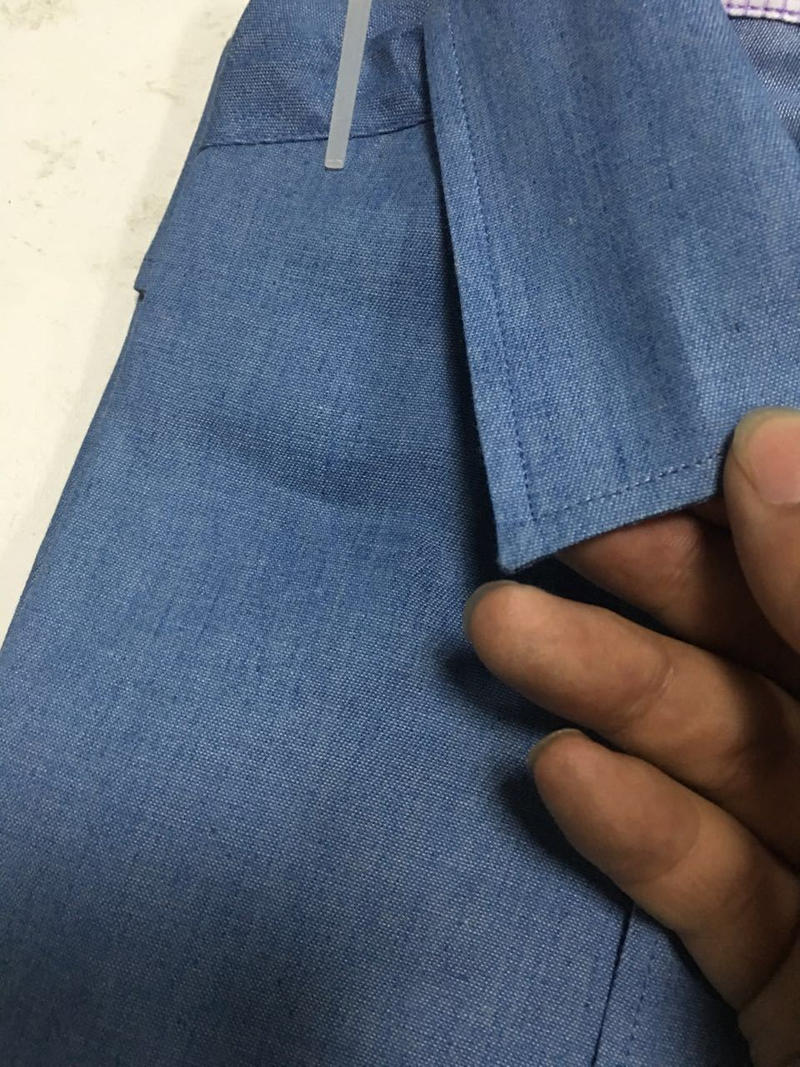 Herretøj lomme læder denim skjorte forår og efterår ny stil revers afslappet slank langærmet skjorte_voghion.com