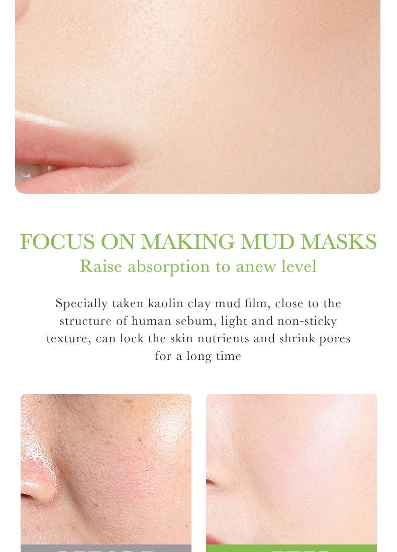 BIOAOUA Dead Sea Mud Whitening Mud Mask 8gx10pcs Hydrating Oil Control Cleansing Mask Moisturizing Mask_voghion.com