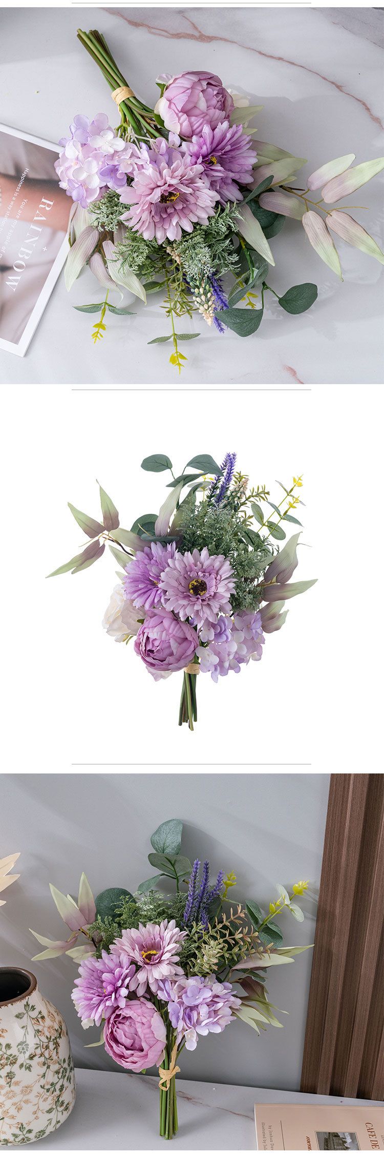 Artificial Decorations Handbook INS Style Artificial Flower Home Decoration Wholesale Artificial Flower_voghion.com