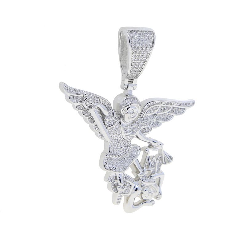 Hip Hop New Schwert Engel Kampf Teufel Anhänger Set mit Zirkon herren Halskette_voghion.com