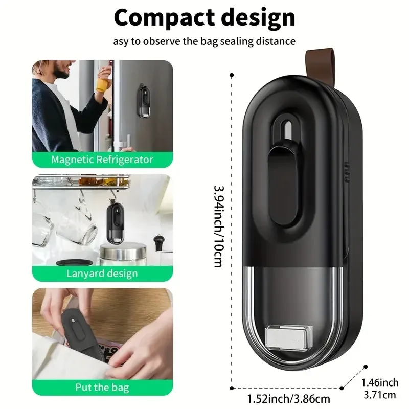 USB Charging Mini Sealing Machine, Heat Sealing Machine, Rechargeable Portable Sealing Machine For Plastic Bag Food Storage_voghion.com