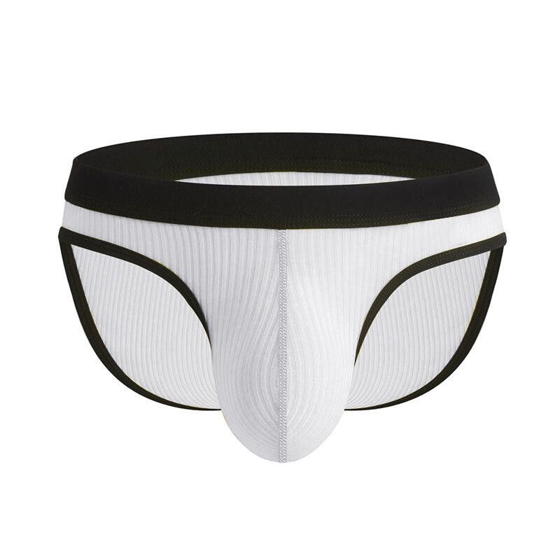 Sexy Men's Underwear With Ribbed Gay Briefs, Bulge Pouch, U-Convex Lingerie_voghion.com