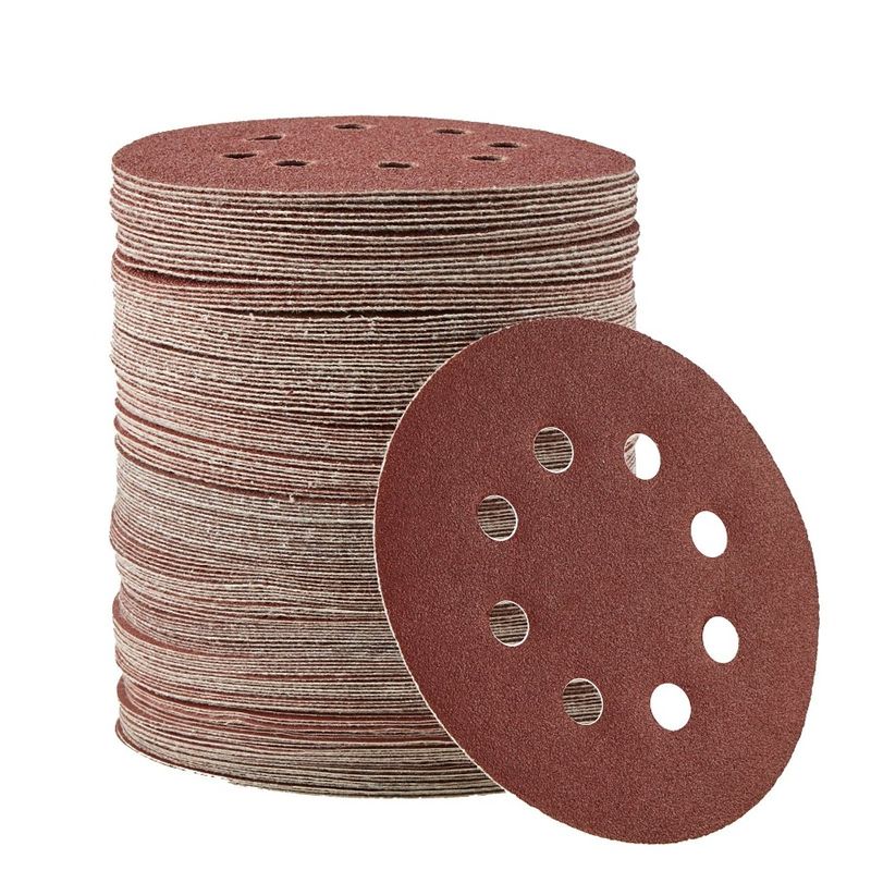 5inch 60600 Loop 8Hole Grit 150PCS Sanding Hook Discs And Sandpaper_voghion.com