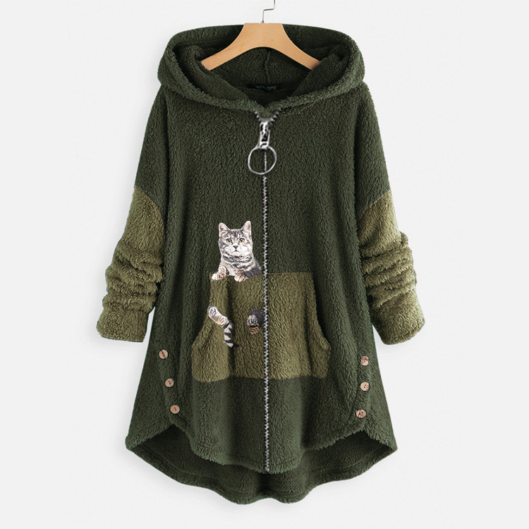 Női kapucnis, plus size kabát_voghion.com