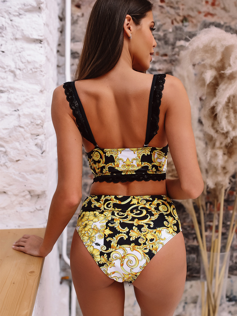 Women's Clothing Split Swimsuit Lace Strap Bikini_voghion.com