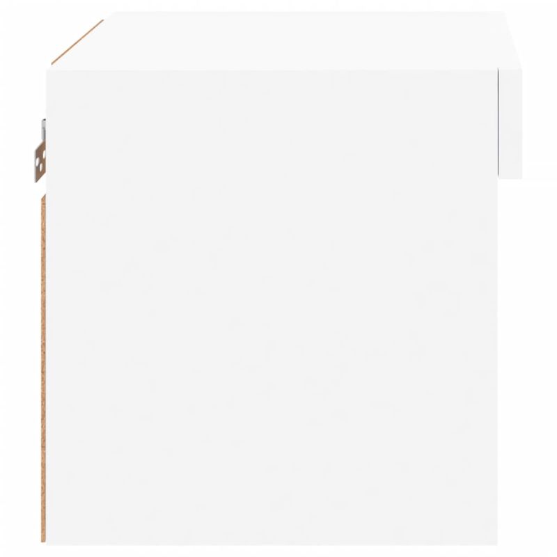 Wand-Nachttisch mit LED-Leuchten Weiß_voghion.com