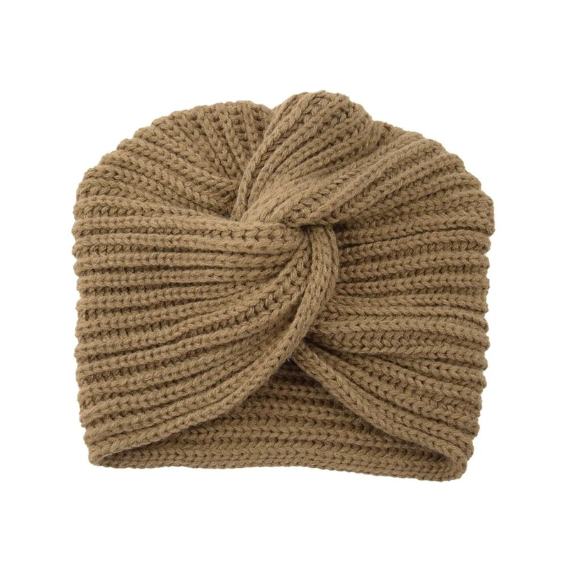 Women's Knitted Turban Hat Bohemia Cashmere Cross Wrap Head Indian Wool Bonnet Turbante Cap_voghion.com
