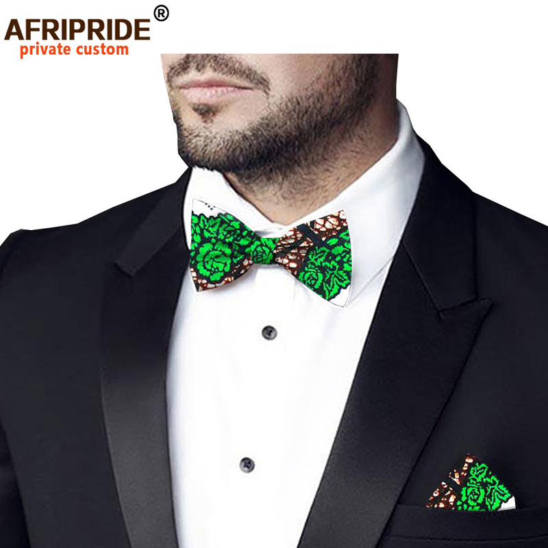 New hot selling African ethnic print batik business suit small square scarf bow tie combination AFRIPRIDE_voghion.com