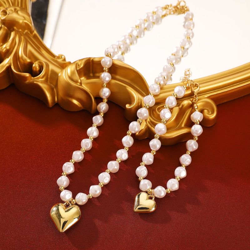 Collana con perline rotonde esagerate in stile punk europeo e americano, collana personalizzata a forma di amore rimovibile con nicchia temperamento_voghion.com