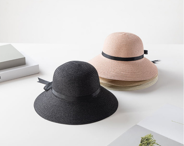 Nuovo cappello di paglia estivo per donna, cappello da pescatore alla moda, cappello da spiaggia, cappello da viaggio, cappello da sole pieghevole all'ingrosso_voghion.com