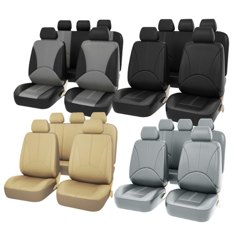 General Autositz 9-teilig PU-Leder Auto Vier Jahreszeiten General Sitzkissenbezug_voghion.com