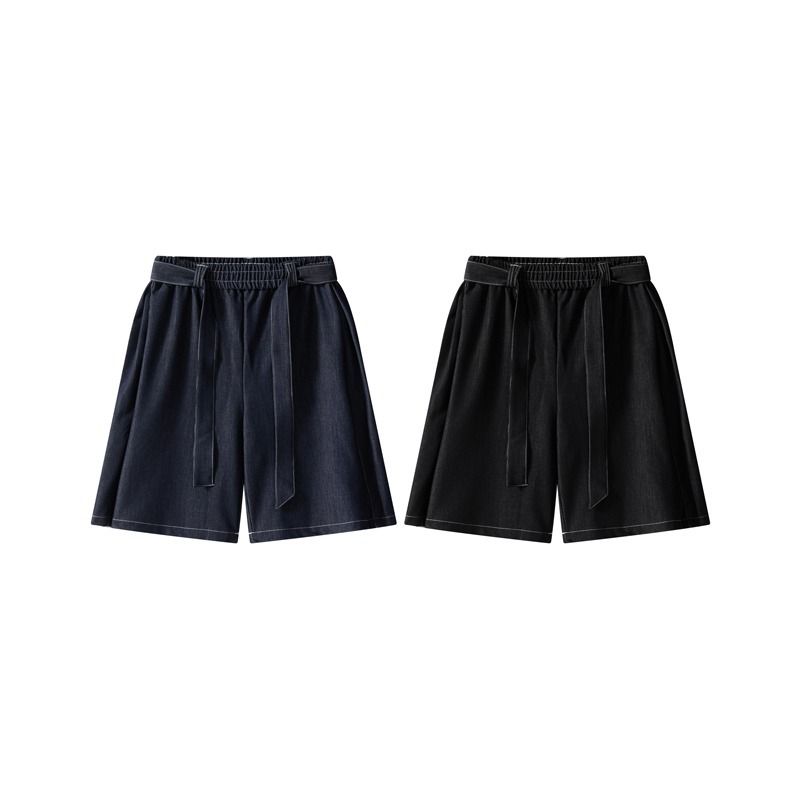 Streetwear Splatter Paint Denim Shorts – Vintage-Inspired Unisex 5-Inch Shorts With Belt Loops & Distressed Details (Hip-Hop Aesthetic)_voghion.com