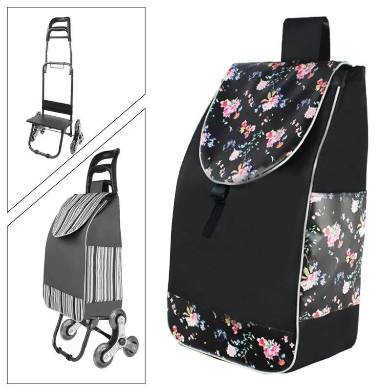 Carrello di ricambio pieghevole per la spesa, borsa con coulisse per carrello a mano, casa, ufficio, trasloco 240731_voghion.com