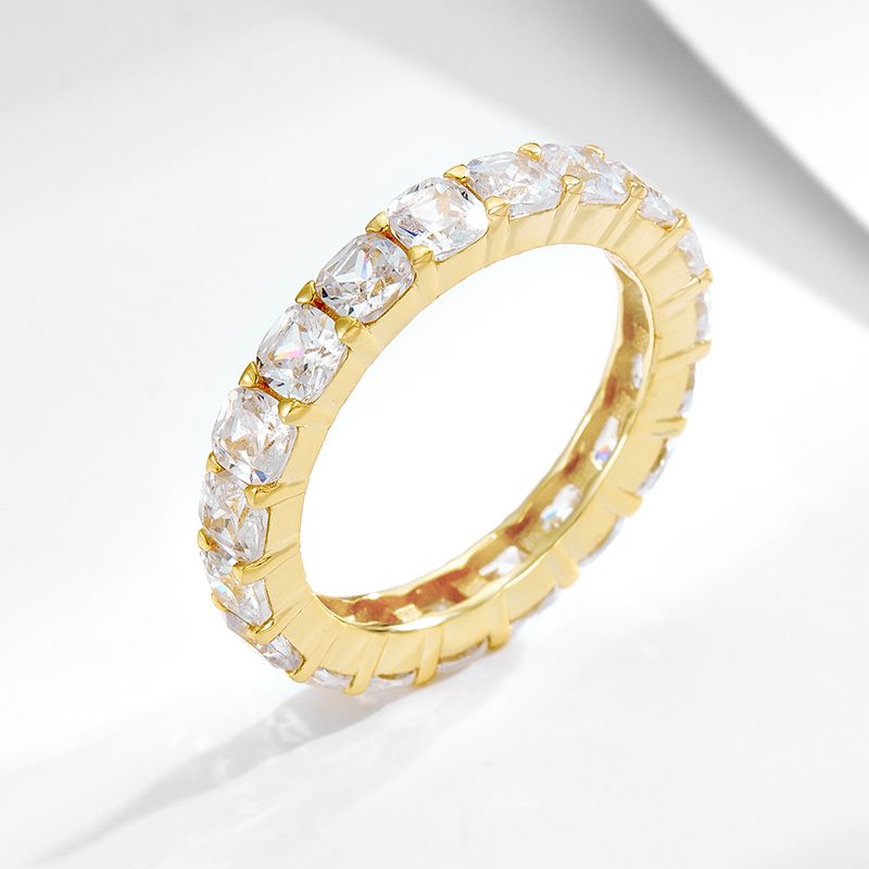 Gioielli da donna in argento sterling 925 con zircone 5A, anello di fidanzamento combinato, 10*10, anello con diamanti sintetici taglio fiore di ghiaccio, gioielli da mano_voghion.com