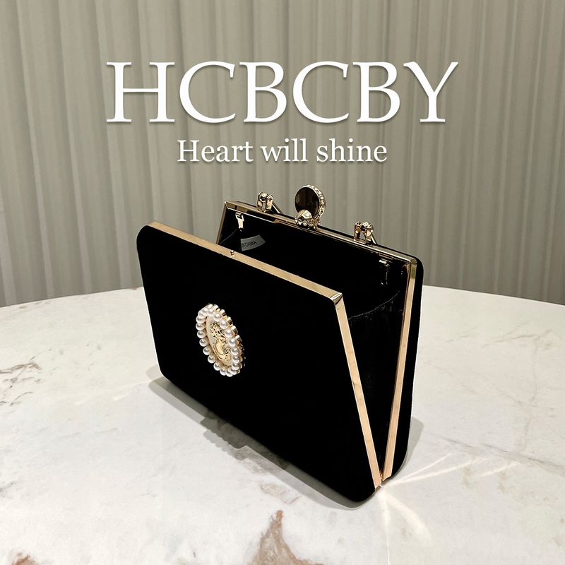 Borsa a mano in velluto nero, elegante, stile francese, piccola pochette da sera, di alta qualità, alla moda_voghion.com