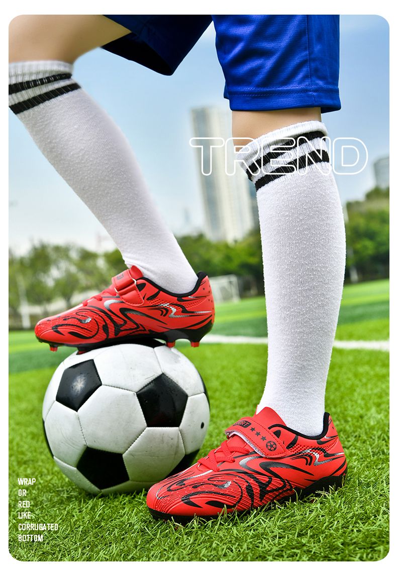 C Luo Children's Professional Long Nail Football Shoes Boys Primary School Boys Game Training Special Broken Nail Sneakers Men_voghion.com