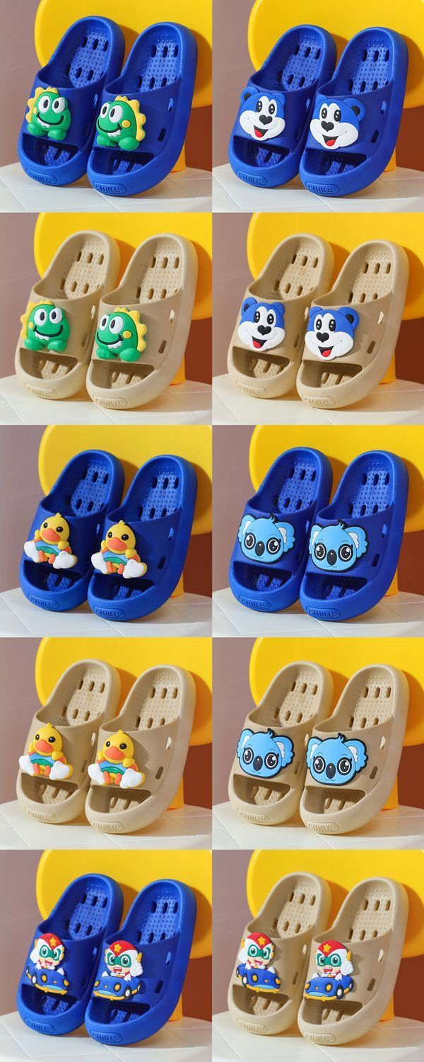 Kinderschuhe Cartoon Kinder Hausschuhe für Jungen Sommer Neue Hohl Wasserleckage Schnelltrocknendes Badezimmer Bad Rutschfeste Hausschuhe_voghion.com