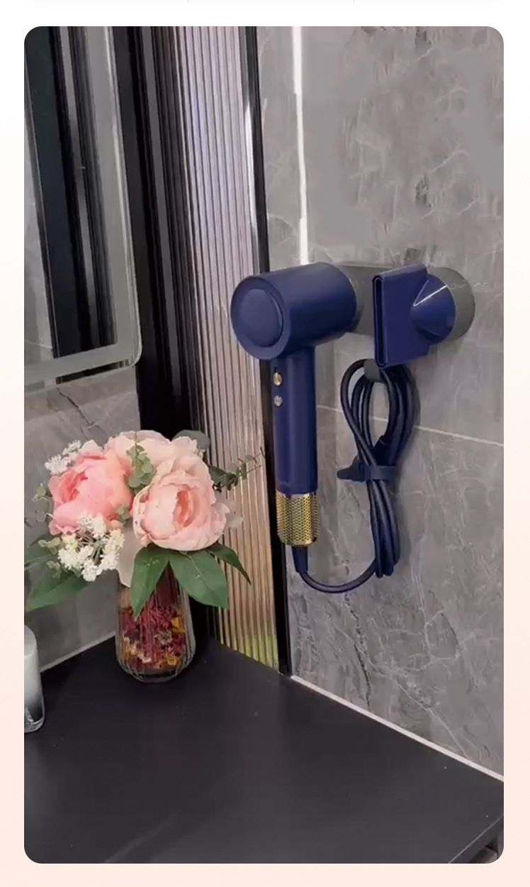 Supporto magnetico da parete per asciugacapelli - Supporto a ventosa senza foratura_voghion.com