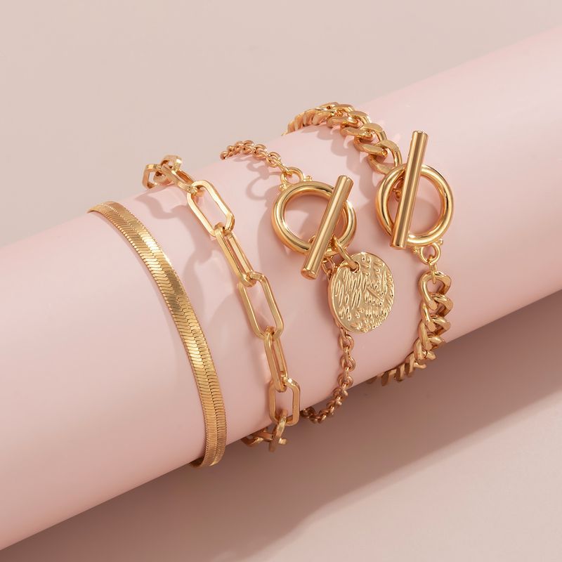 Punk Style Hollow Chain Bracelet Hip Hop Trend Flat Snake Bone Metal Hand European And American Cross Border Jewelry_voghion.com