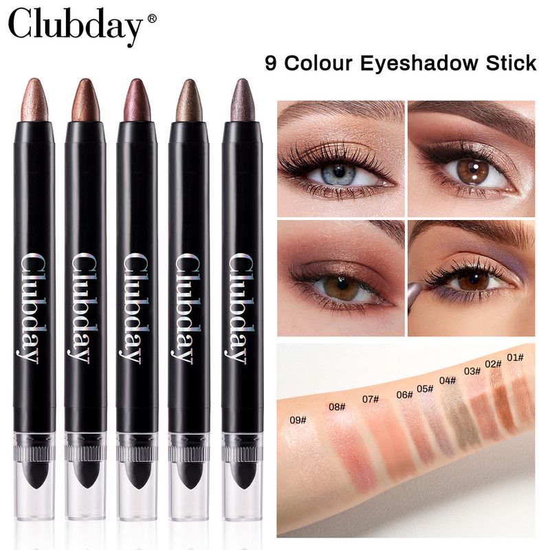 Eye Shadow Clubday Double Headed Pearlescent Eye Shadow Stick Long Lasting Waterproof Lazy Eye Makeup Brightening Highlight Eye Shadow Pen_voghion.com
