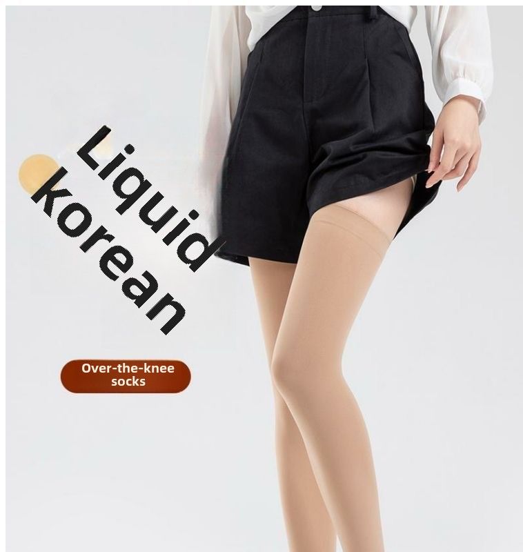 2PCS Stretch JK Uniform Zwarte Zijden Kousen Antislip Afslankende Veet Over Knie 70cm Micro-compressie Dij Sokken_voghion.com