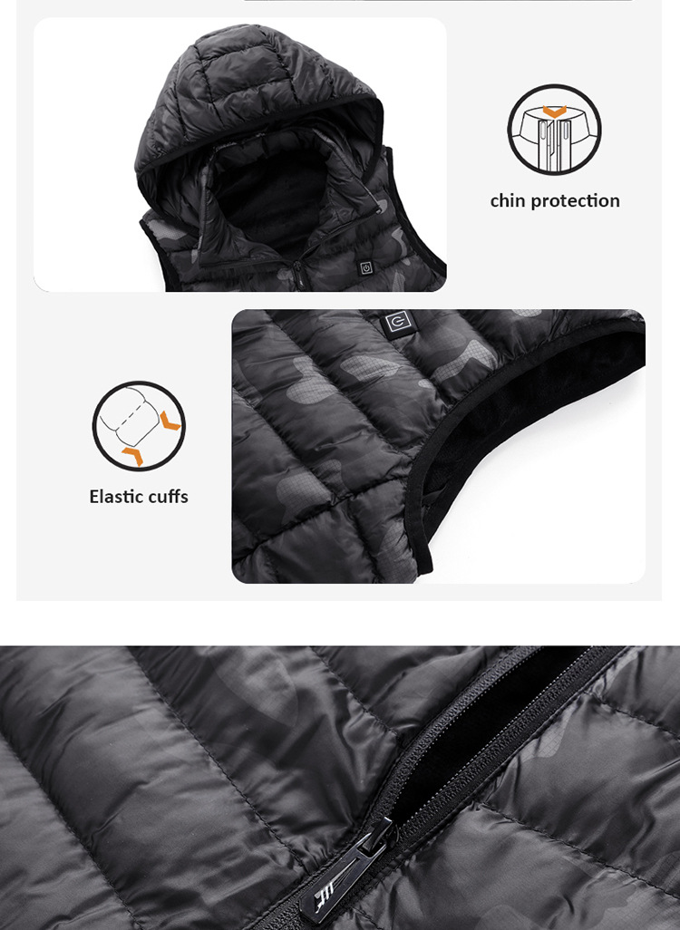 Vêtements pour hommes avec veste de camouflage en velours chargeant un gilet de costume chauffant intelligent_voghion.com