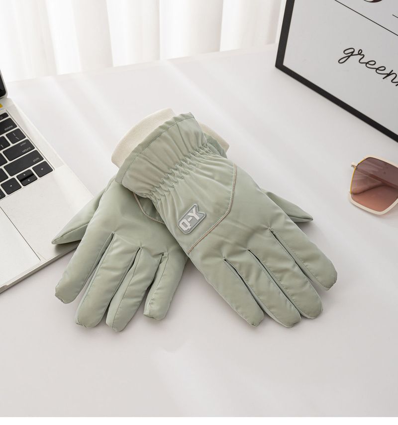 Luvas de ciclismo de lã grossa feminina com tela sensível ao toque e luvas de algodão quentes e impermeáveis para andar de bicicleta elétrica no inverno_voghion.com