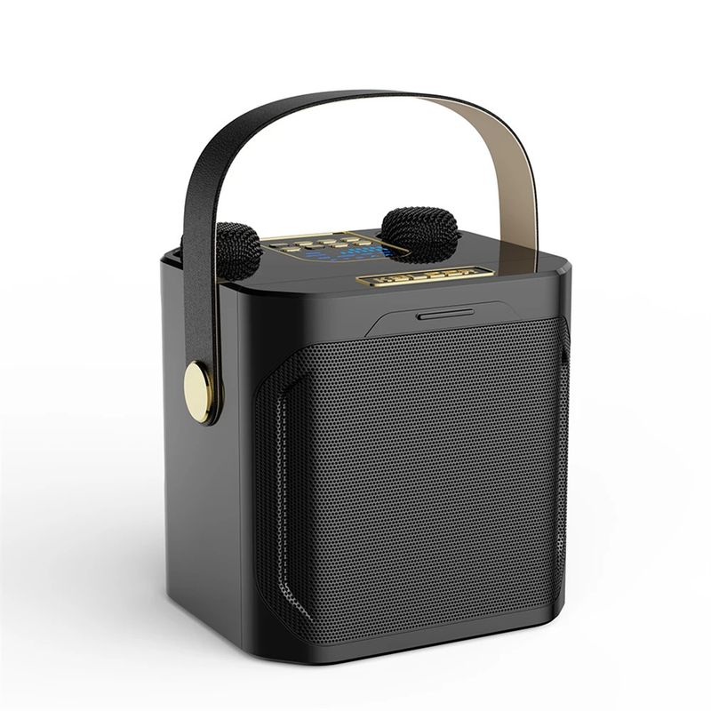 S882 Karaoke-apparaat met dubbele microfoons Verander stemfuncties Draagbare luidspreker Subwoofer TF-kaart U-schijfspeler voor_voghion.com