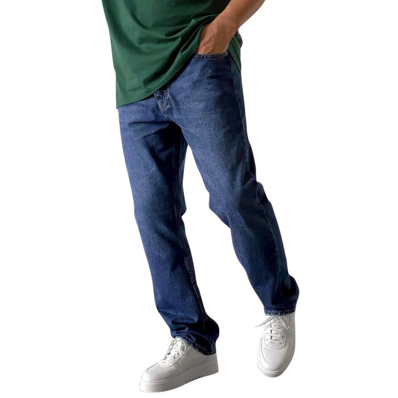 Lässige Jeanshose mit entspannter Passform für Herren – Klassische Jeans mit geradem Bein, mittlerer Leibhöhe und Reißverschluss, verwaschenes Blau/Schwarz/Grau für den Alltag_voghion.com