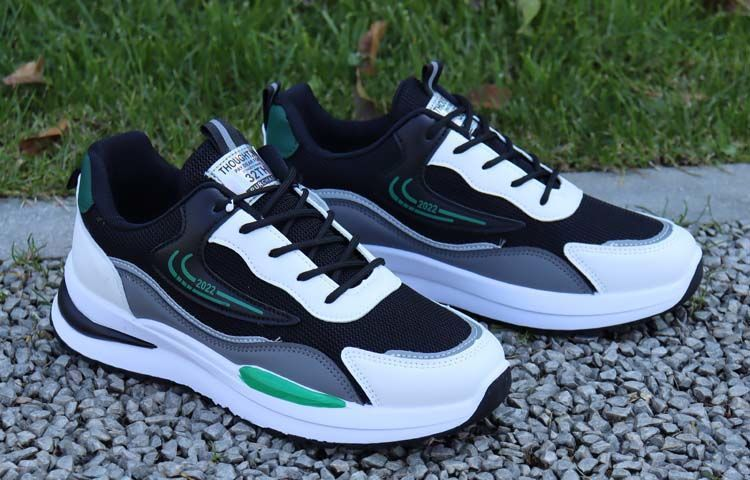 Spring Autumn New Large Size Sports And Leisure Mesh Breathable Black Men's Shoes_voghion.com