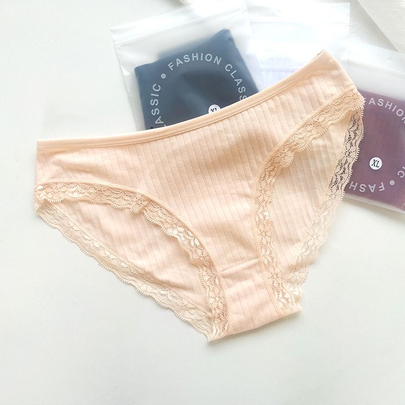 2025d Women's Summer Underwear Triangle Mid-Waist Cotton Breathable Panties_voghion.com