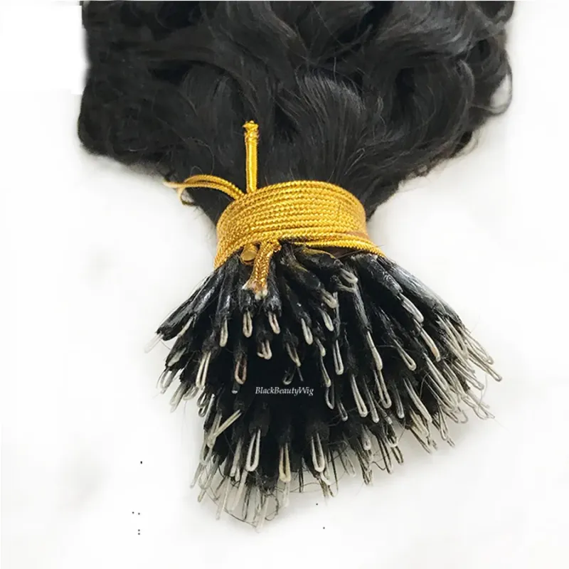 Brazilski podaljški iz človeških las, valoviti nano obročki, mikro povezava, nano kroglice, 100 g, 100 pramenov_voghion.com