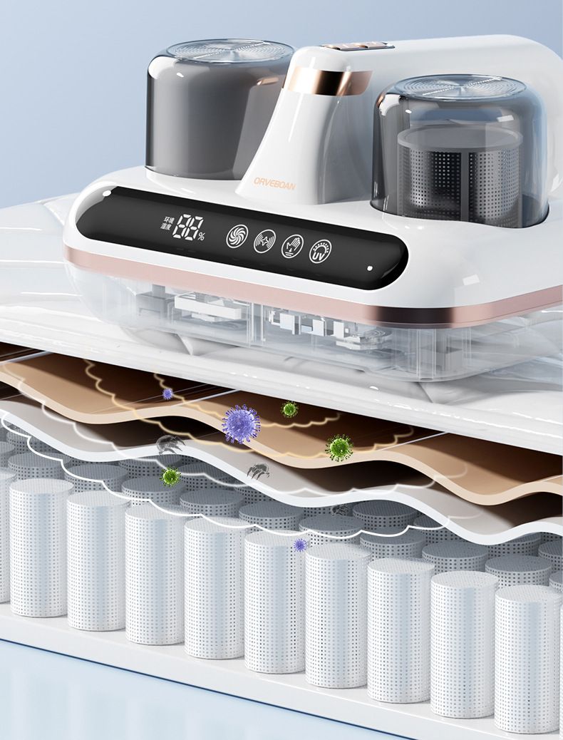 Aspirapolvere UV senza fili 2 in 1 - Aspirapolvere a forte aspirazione per la rimozione degli acari per divani letto e collettore di polvere per sterilizzazione_voghion.com