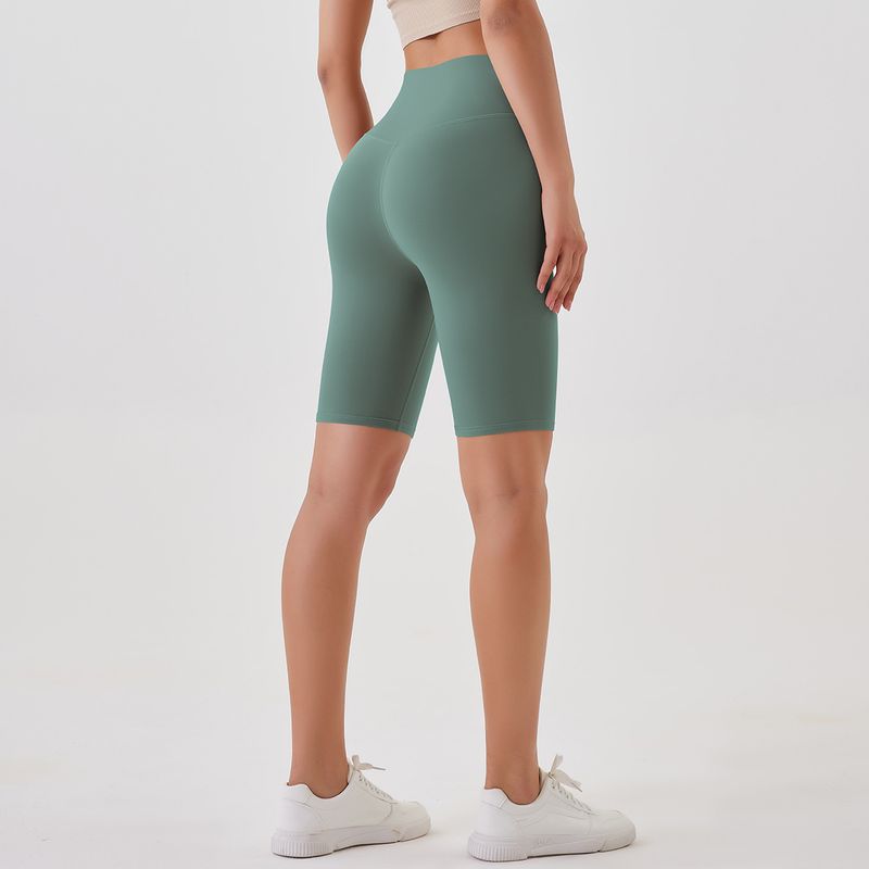 Women's Clothing double-sided brushed yoga shorts without embarrassing lines, buttocks lifting and abdominal control sports running fitness pants_voghion.com