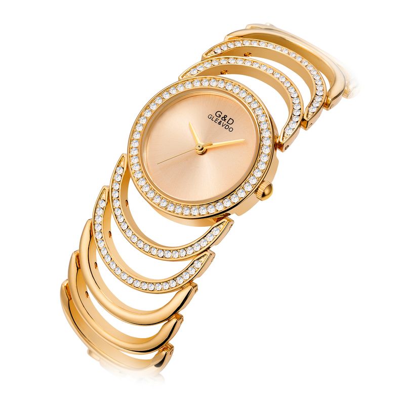 Zegarek damski G&D Gaishideng New Fashion z bransoletą i tarczą wysadzaną diamentami, kwarcowy, A032_voghion.com