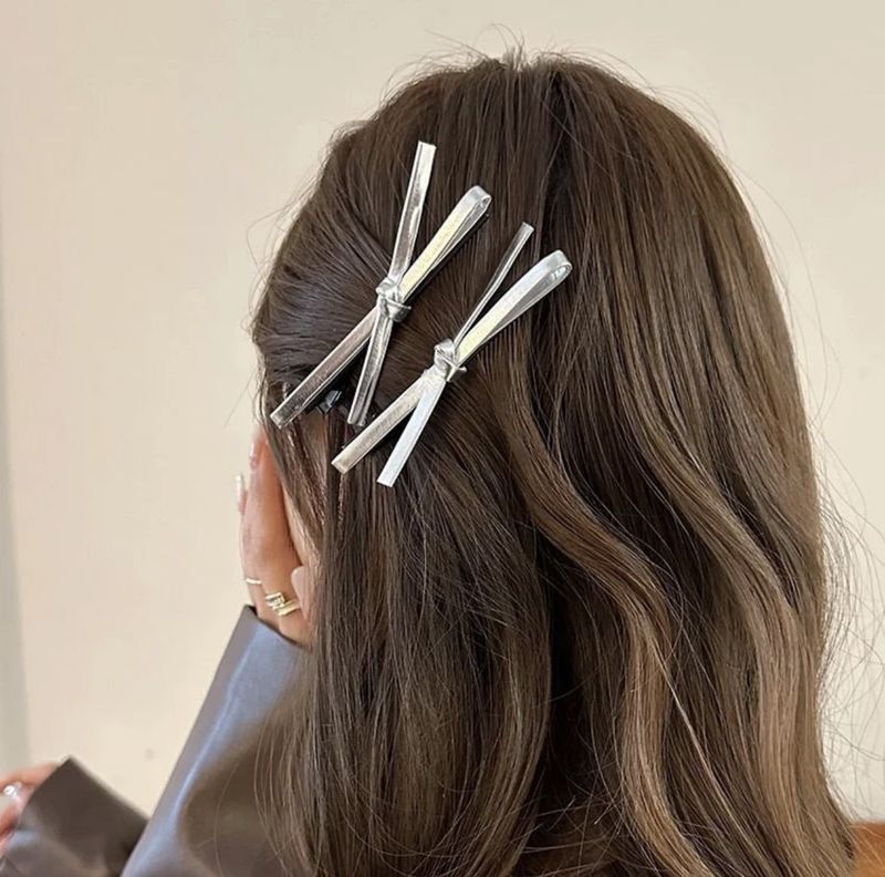 combination Bow Hair Card Button Type Atmospheric Sense Of Temperament Bangs Side Duckbill Clip Hair Accessories_voghion.com
