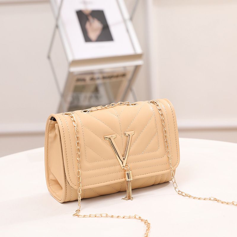 Borsa a tracolla ricamata da donna con frange a V - Elegante borsa a tracolla con motivo a righe, design boho alla moda_voghion.com