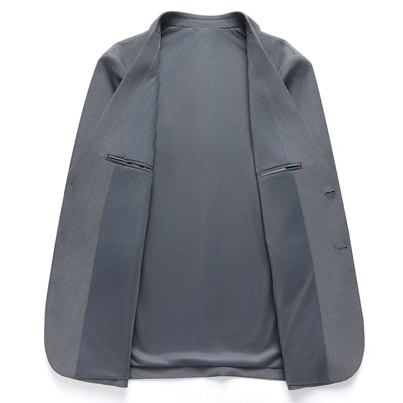 Gri Ceket Erkek Resmi Parça Üst Takım Tek Batı Günlük Giyim Ütülemeden 2025 Bahar Yeni Stil_voghion.com
