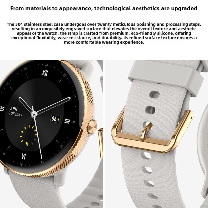 Neu S61 Smart Paar Uhr Runden Bildschirm Bluetooth Anruf Herz Rate Blut Sauerstoff Schlaf Überwachung Nachricht Erinnerung_voghion.com